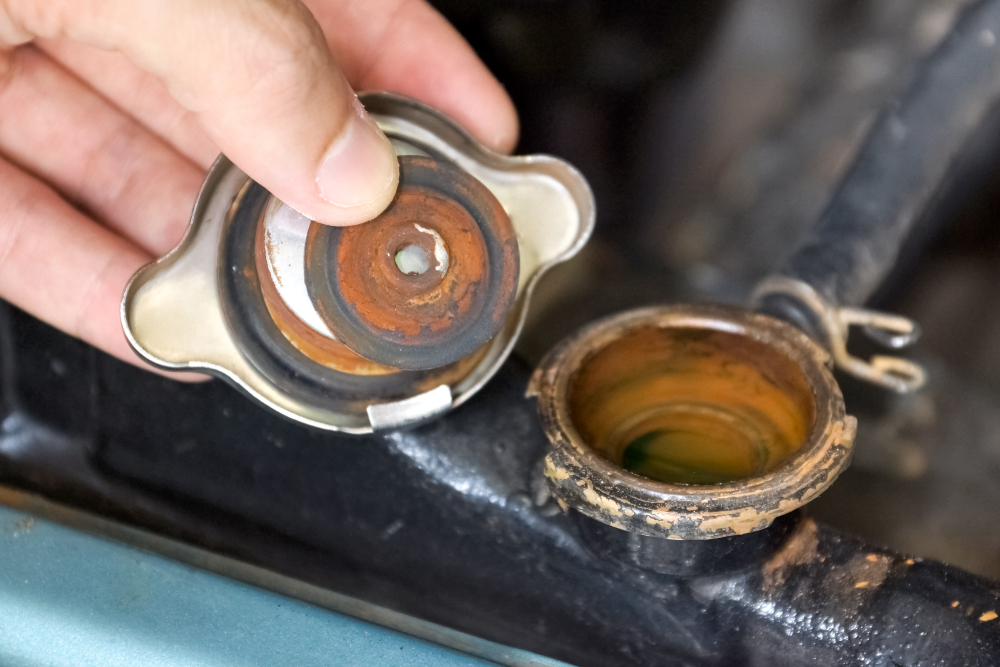 removing engine radiator cap