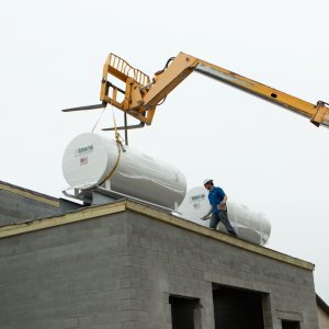 Setting Fuel Tanks at Stoltzfus Forest Products